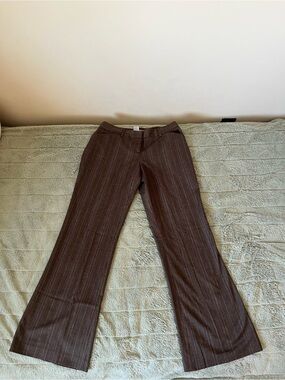 Brown Pinstripe Dress Pants